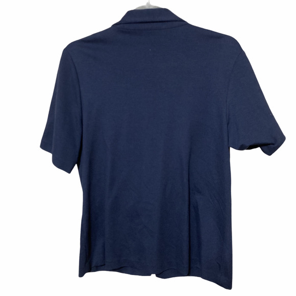 Buchanan Kang Zip Up Blouse Top Large Navy Blue - Picture 2 of 6